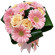 букет из кремовых роз и розовых гербер. Намибия